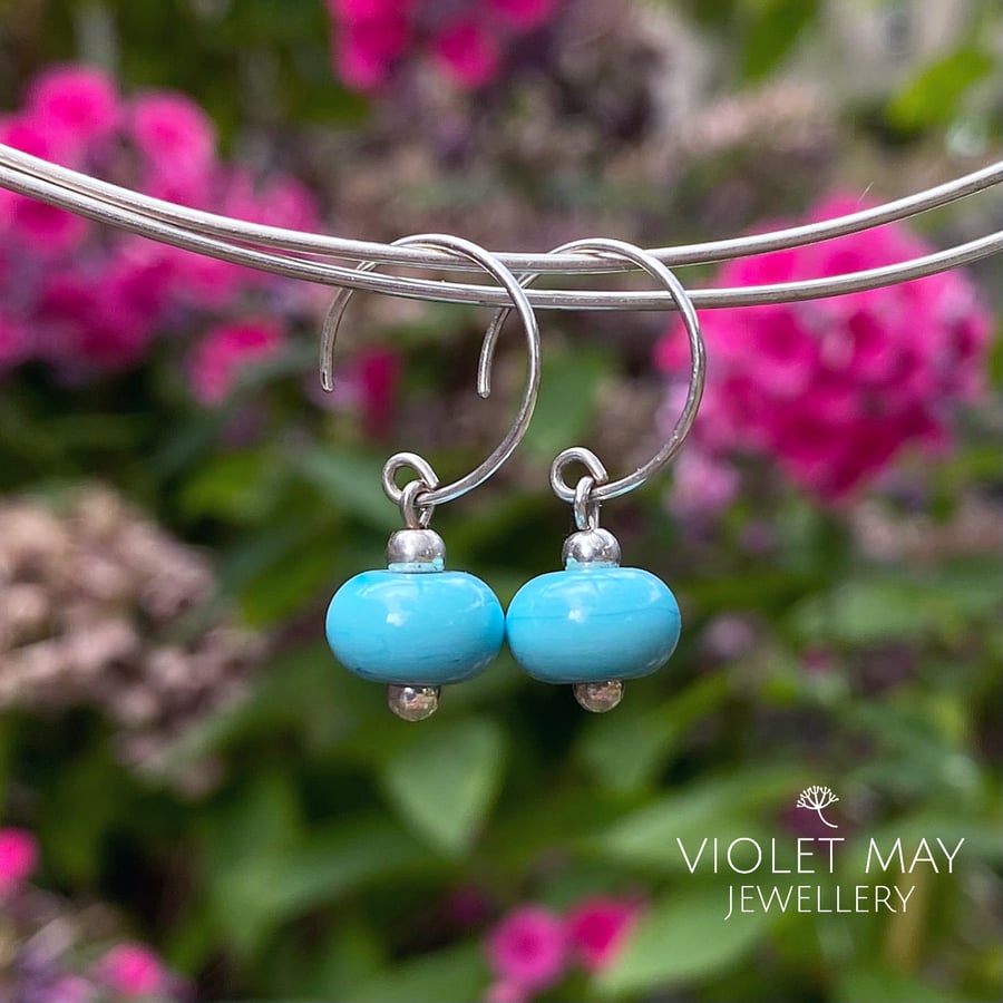 Turquoise Glass Earrings