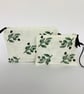 Linen Makeup Bag Mediterranean Olives Print; Hand printed Clutch Bag - Image 1