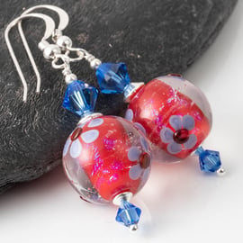 Sterling Silver Lampwork Earrings