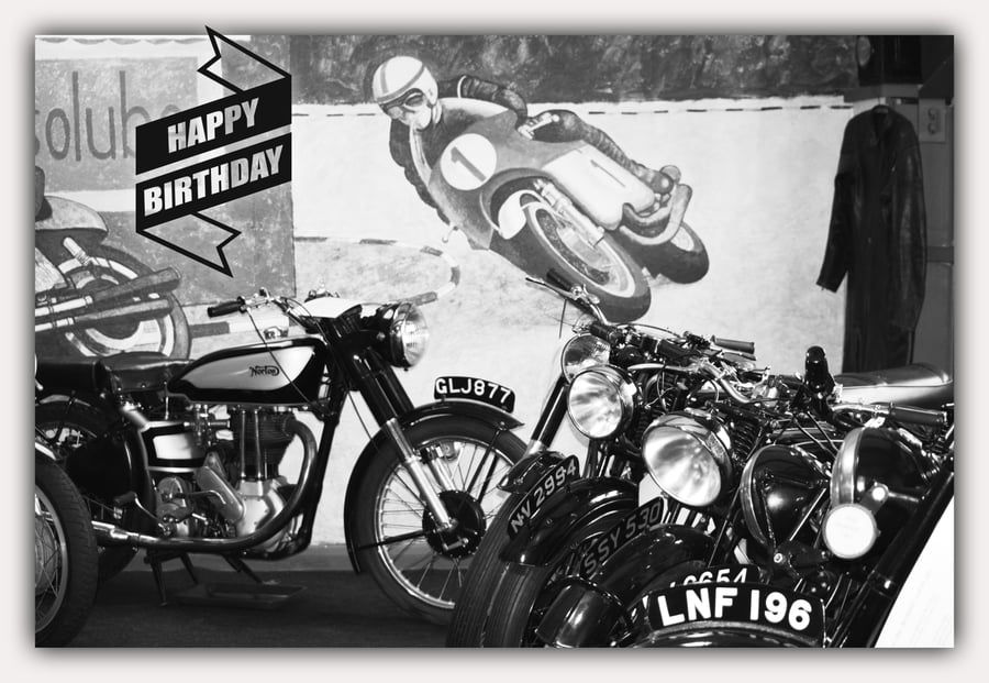 Vintage Motorbike Greeting Card A5 Crag & Countryside 