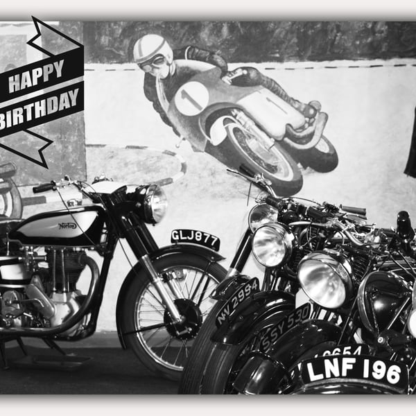 Vintage Motorbike Greeting Card A5 Crag & Countryside 