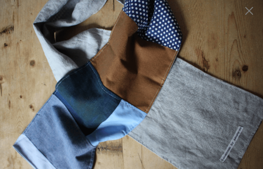 Linen and cotton boro inspired scarf