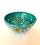 TURQUOISE DANDELION CERAMIC  BOWL - Image 2