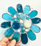 Stained Glass Bead Daisy Suncatcher - Handmade Window Decoration - Turq - Image 8