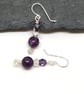 Sale - Purple Jasper and Crystal Earrings - Image 4