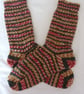 Hand-cranked Sparkly Knitted Ribbed Wool Socks Size 8 to 9 - Image 3