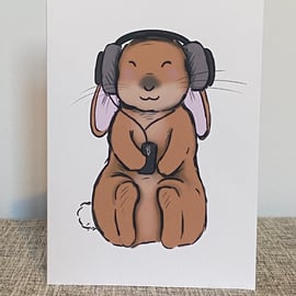 Music bunny card