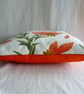 1950s vintage lily barkcloth cushion cover - Image 2