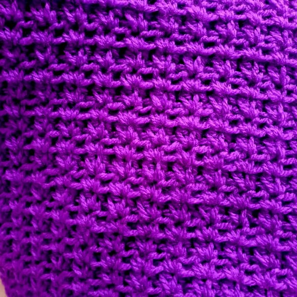 Purple crocheted scarf - Cosy Purple Scarf - Unique Crocheted Scarf