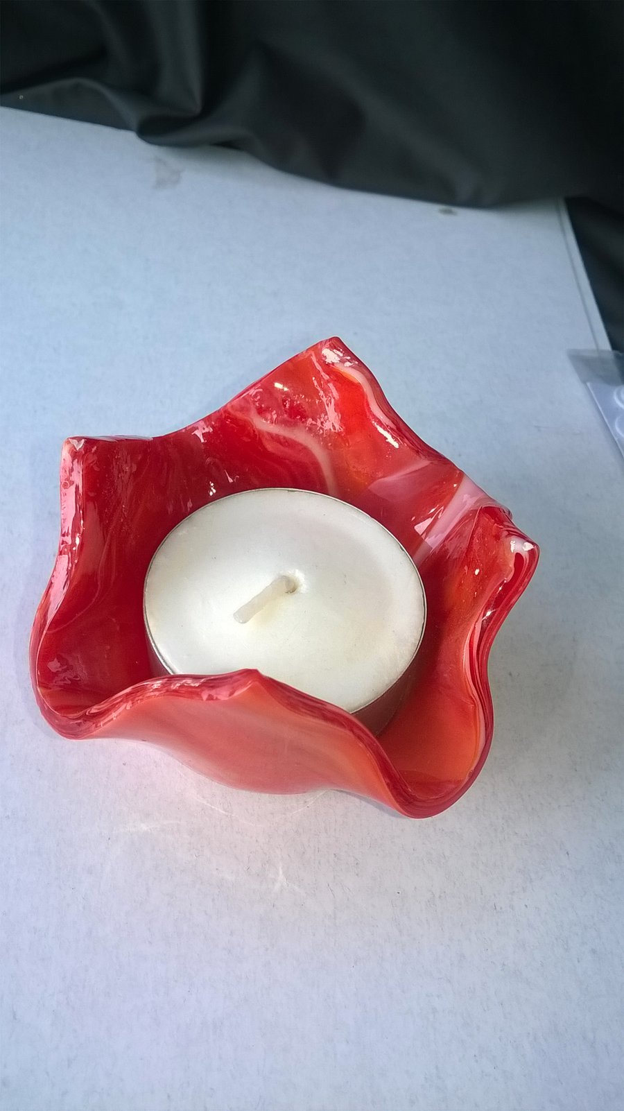 handkerchief drape candle, t-light holder