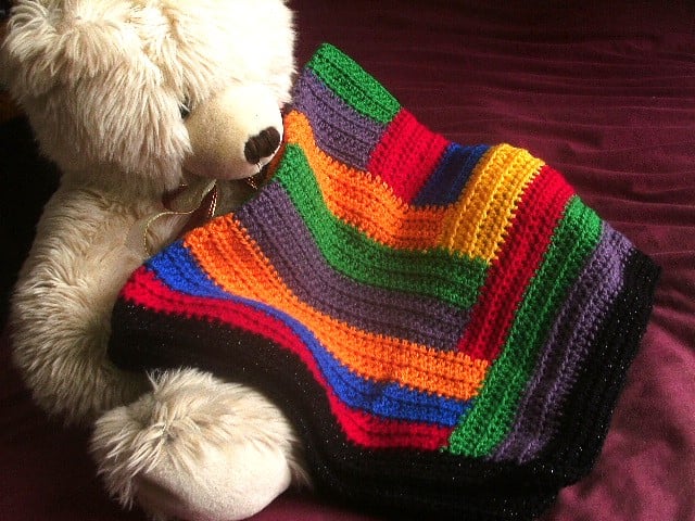 Crochet Baby or Lap Blanket in Rainbow Pride Colours, LGBTQ