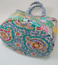 Cotton Patchwork Quilt Bucket Bag, Fabric Basket, Project Bag - Image 7