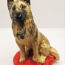 Ceramic Belgian tervuren shepherd sculpture 