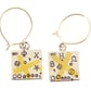Keum boo earrings, silver and gold, drop earrings, square earrings, handmade - Image 1