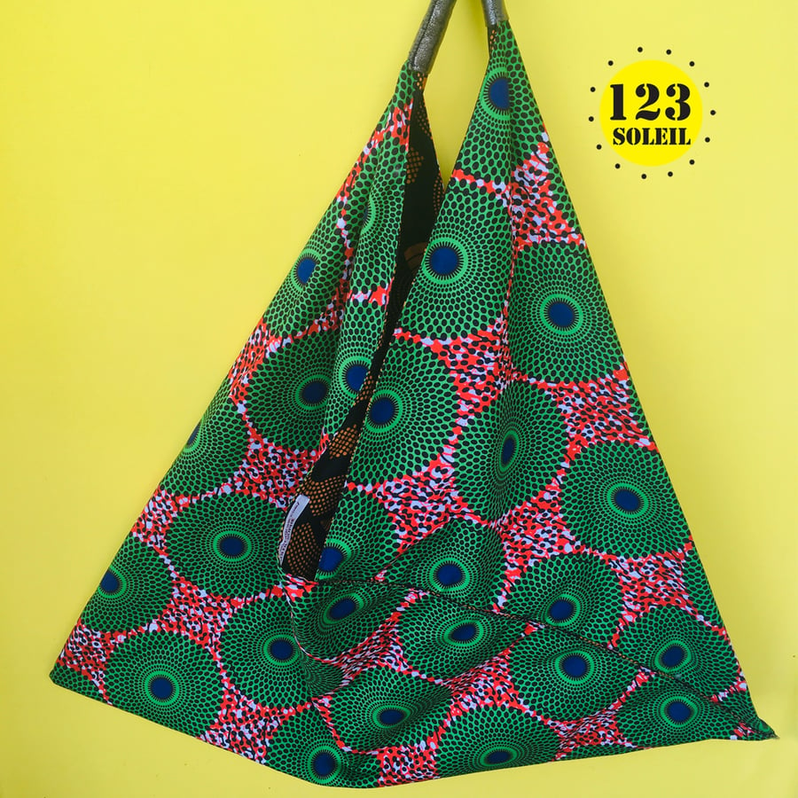 Reversible cotton large fabric bag ,bag for life, carry all, handmade