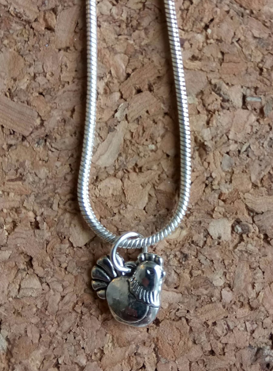 Cute Little Chicken on a Sterling Silver Chain