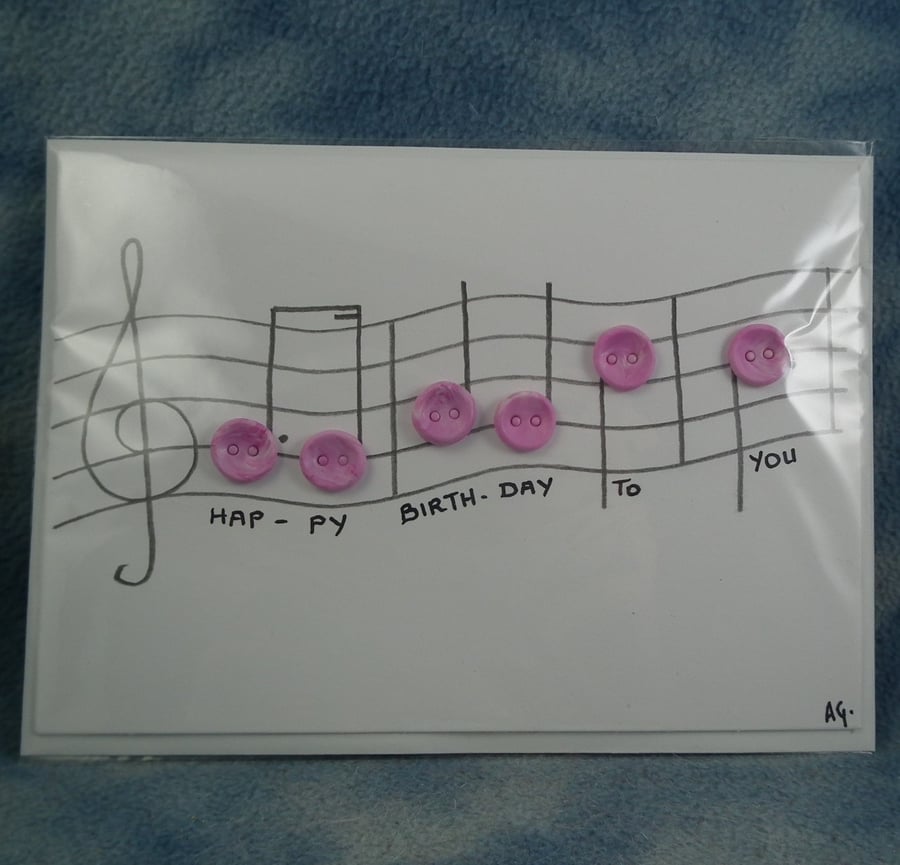 Spring Sale ... Handcrafted notation card by Ann Galvin A5 5"x7"