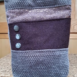 Velour and tweed bag