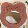 Cute macrame animal mirror, boho room, nursery bedroom wall decor, baby gift