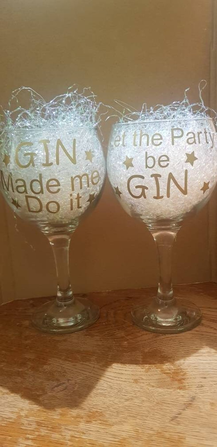 Handmade Personalised Gin Glasses Quoted Gin Glasses