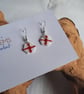 Hexagonal St George's Flag Beadwork Earrings - Image 4