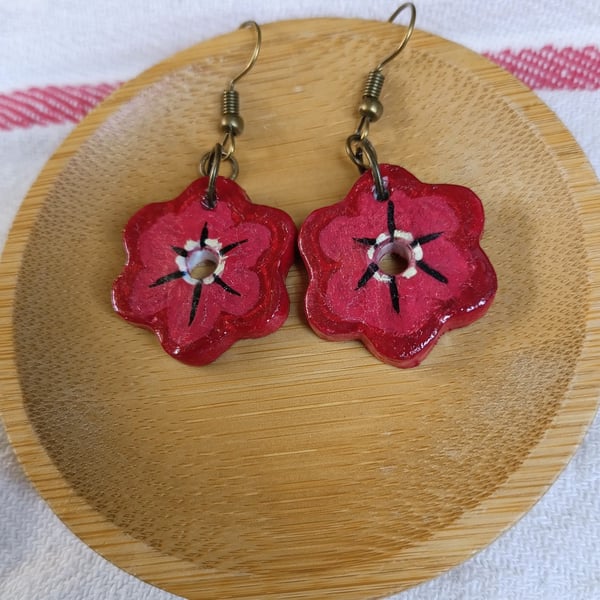 Nautical flower tattoo earrings 