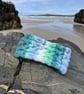 Hand knitted, lined headband featuring Celtic knot pattern SUMMER SEA - Image 3