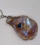 Oyster shell key ring - pearlescent finish