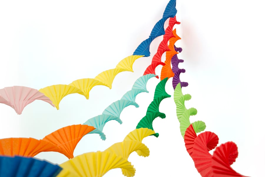 4 Crepe Paper Christmas party ceiling decorations streamers retro garlands(4mix)