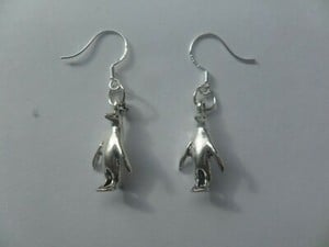 penguin star charm hook earrings