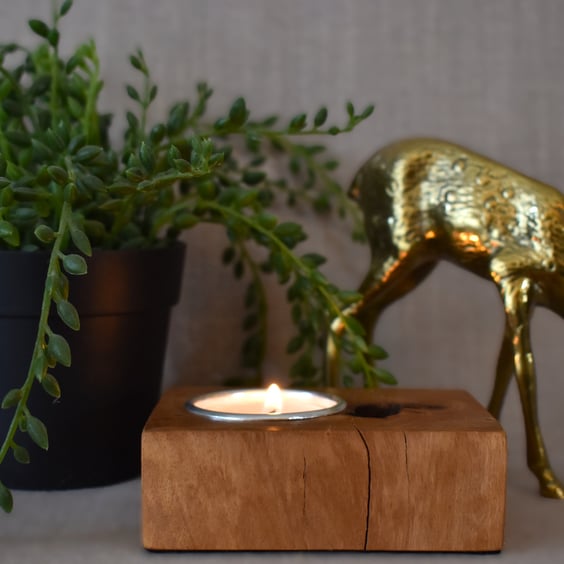 Upcycled Cherry wood Tealight Holder