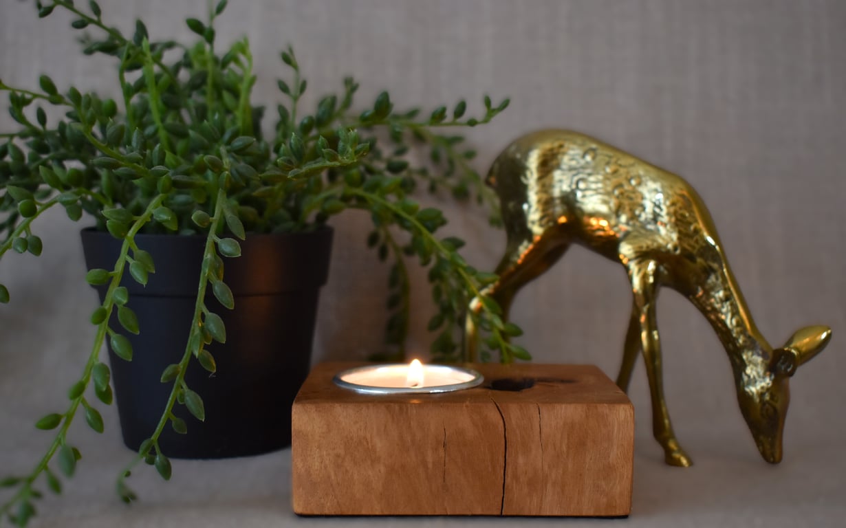 Upcycled Cherry wood Tealight Holder