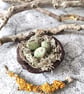 Handmade Bird Nest, Rustic Clay Bowl, Mini Trinket Dish, Wabi-Sabi Bowl - Image 6