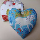 Fairy Unicorn Heart - Hanging decoration gift - reversible in blue colourway