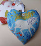 Fairy Unicorn Heart - Hanging decoration gift - reversible in blue colourway