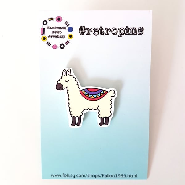 Retropins - Llama shrink plastic pin