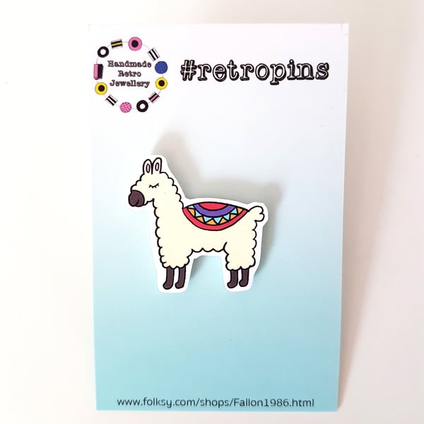 Retropins - Llama shrink plastic pin