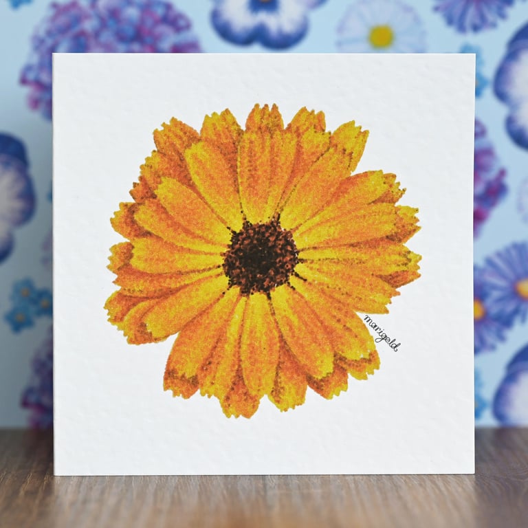 Marigold Blank Floral Card