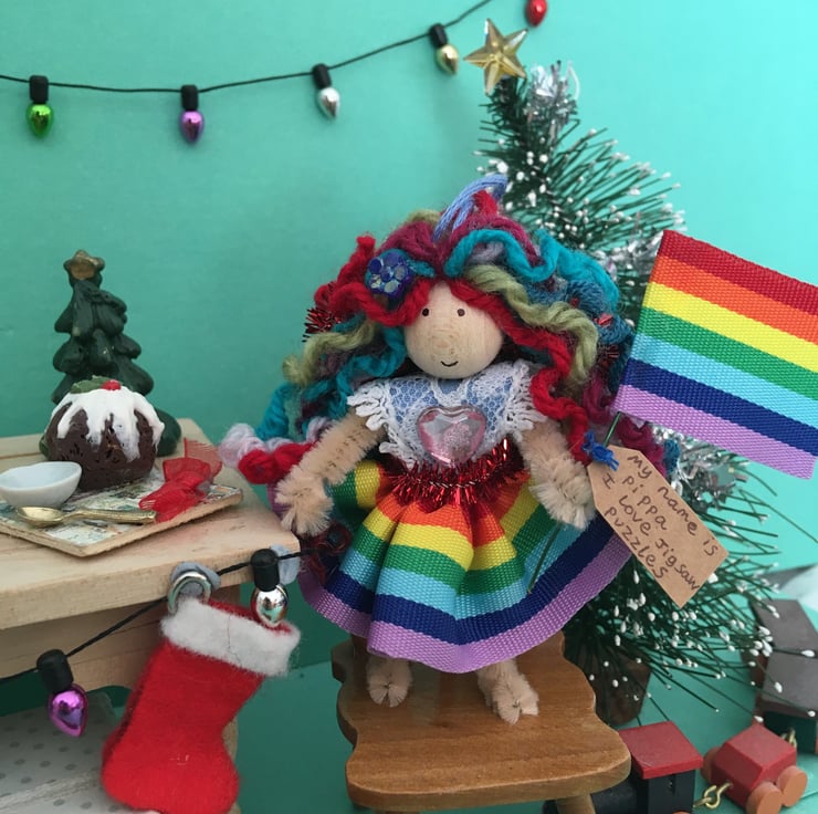 Rainbow Fairy Doll Decoration With Flag, Christ... - Folksy