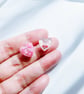 Dried flowers earrings, Floral heart earrings - Image 4