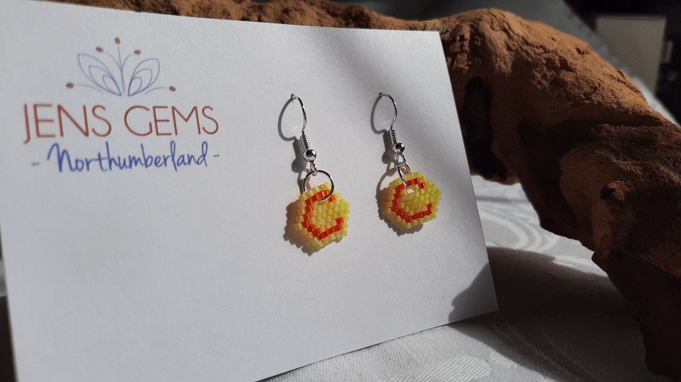 Letter C Beadwork Earrings