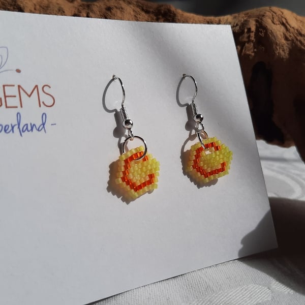 Letter C Beadwork Earrings