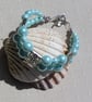 Turquoise Shell Pearl Beaded Vibrant Chunky Beaded Bracelet "Turquoise Bliss" - Image 2