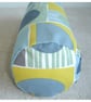 Bolster Cushion Cover 16"x6" Round Cylinder Neck Roll Pillow Blue Green Yellow - Image 7