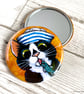 Funny Sailor Cat 58mm Pocket Mirror - Image 1