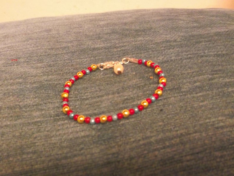 Adjustable Children's Beaded Bracelet with Pearl Charm