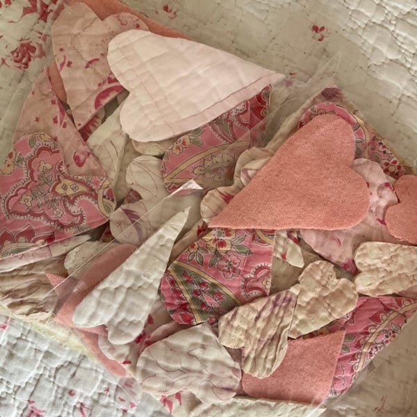 Vintage quilt hearts pack