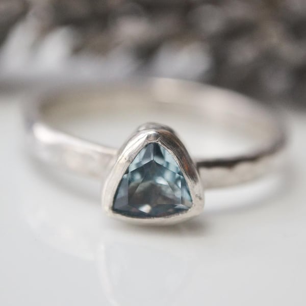 Sky blue topaz stacking ring - Folksy
