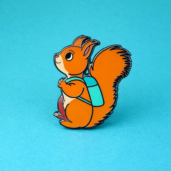 Red Squirrel Enamel Pin – British Wildlife Lapel Badge