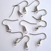 10 Silver Plated Earring Wires (5 pairs)